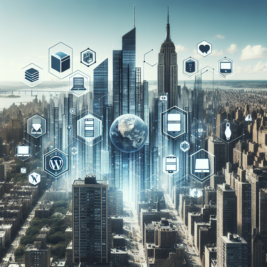 A professional image showcasing Custom WordPress Plugin Development services in New York by Pluginetic, the top choice for...
